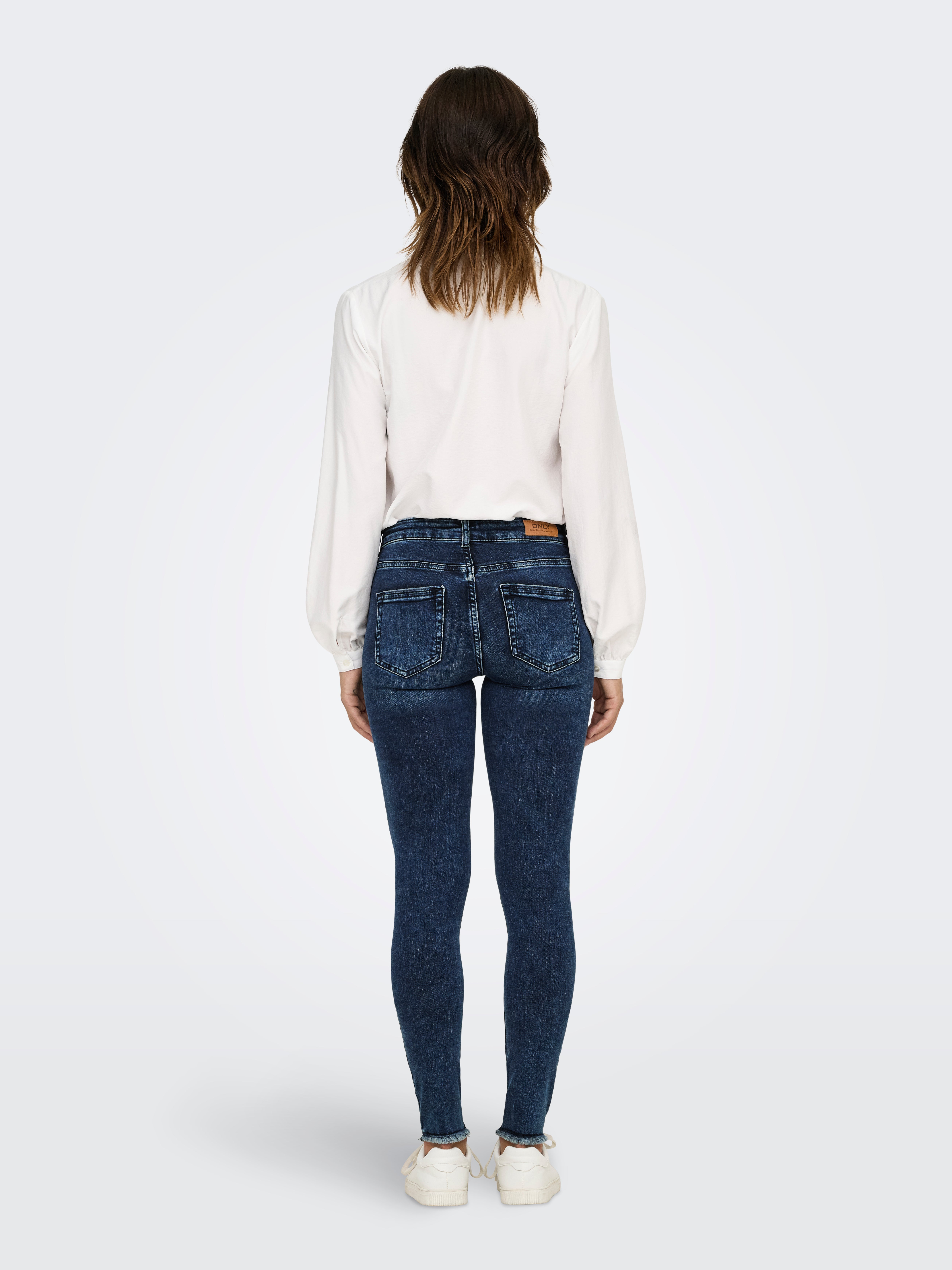 ONLBLUSH Mittlere Taille Skinny Fit Jeans Dark Blue Denim