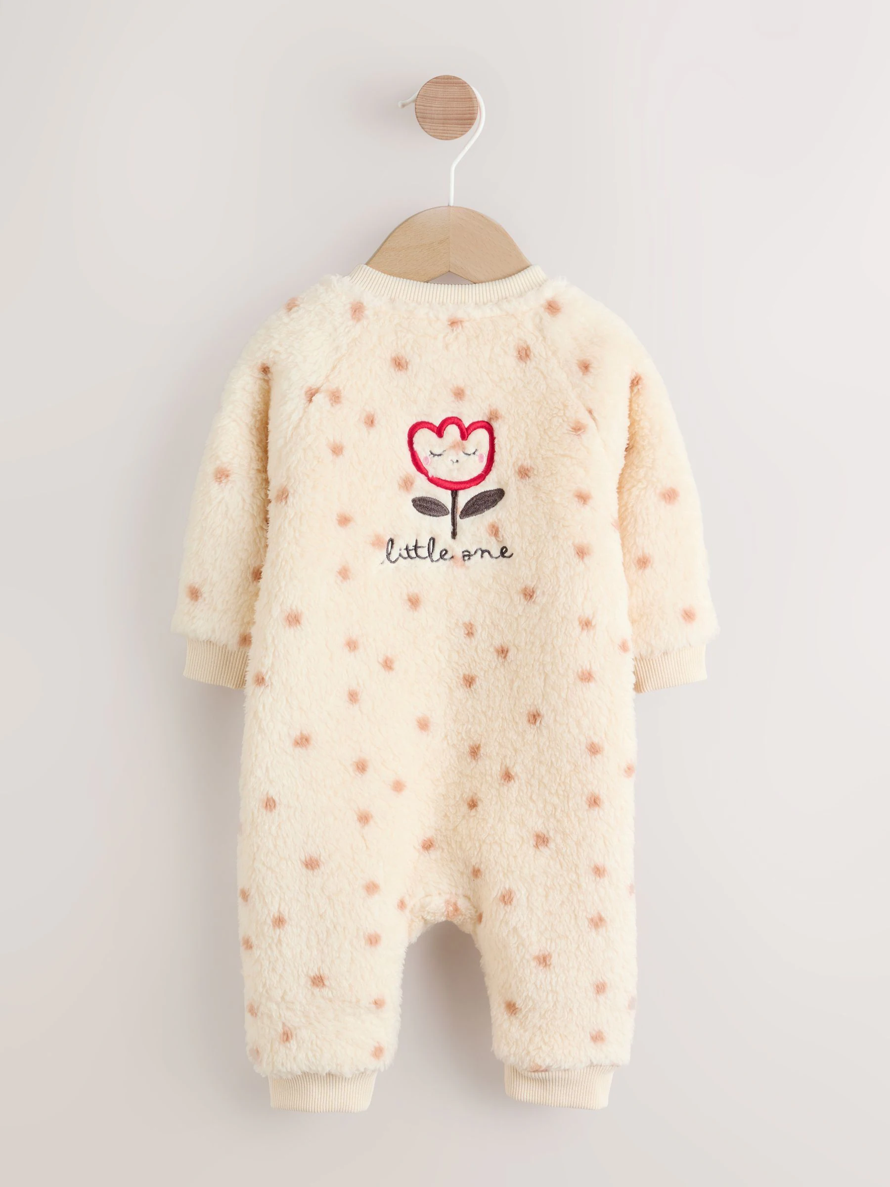 Vlekken - Zwaargewicht fleece babypyjama