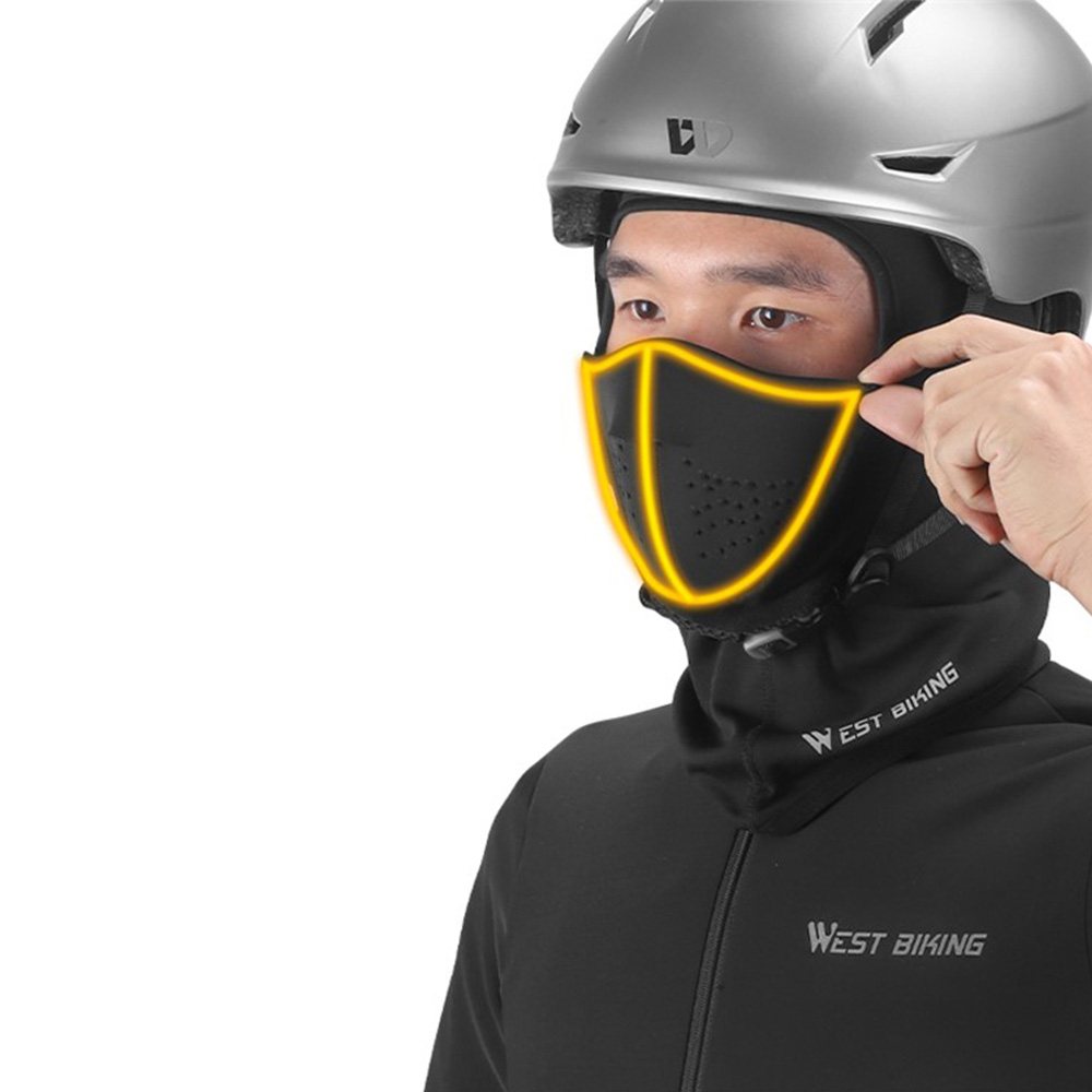 Winddichte Ski Sturmhaube Motorrad Halstuch Kälte   UV Gesichts Schutzmaske mit Magnetischer Klappe - Schwarz