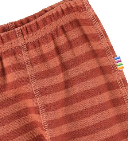 Joha Leggings - Wolle - Orange/Roter Streifen