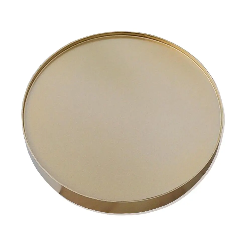 QUVIO Spiegel rond met ketting - Goud