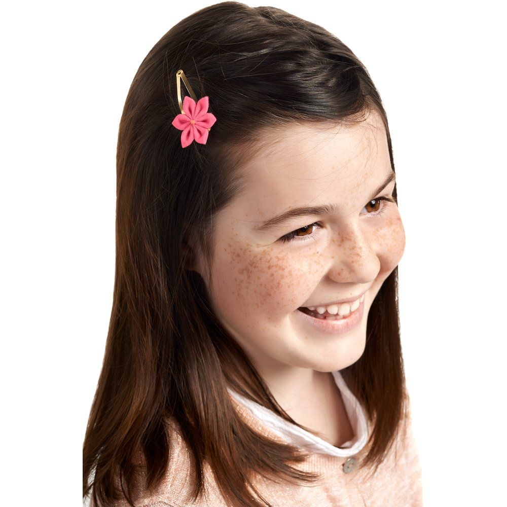 Barrette Clic-Clac Fleur Étoile Corail