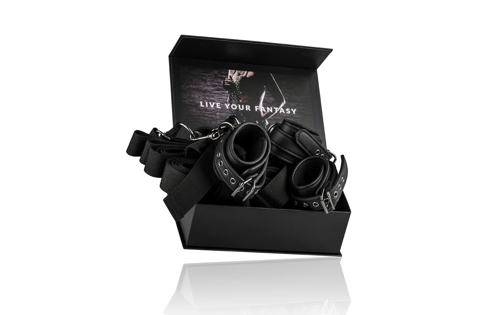 Under Mattress Restraint Set SchwarzStabiles Bondage-Set