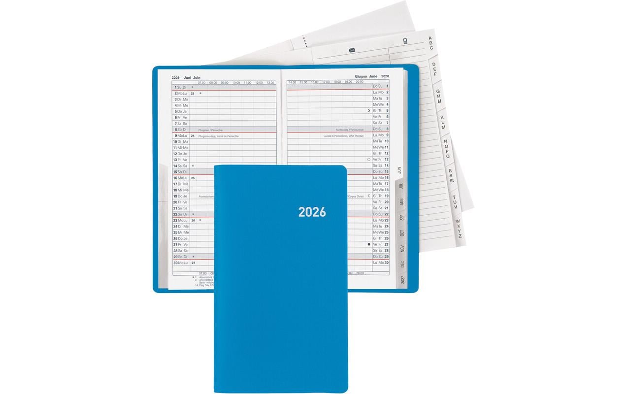 Taschenagenda Planer Luzern Blau, 8.7 x 15.3 cmMonatsplaner 2026