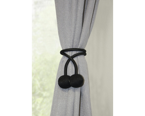 Flex-S stropdas met magneet, zwart, 48 cm