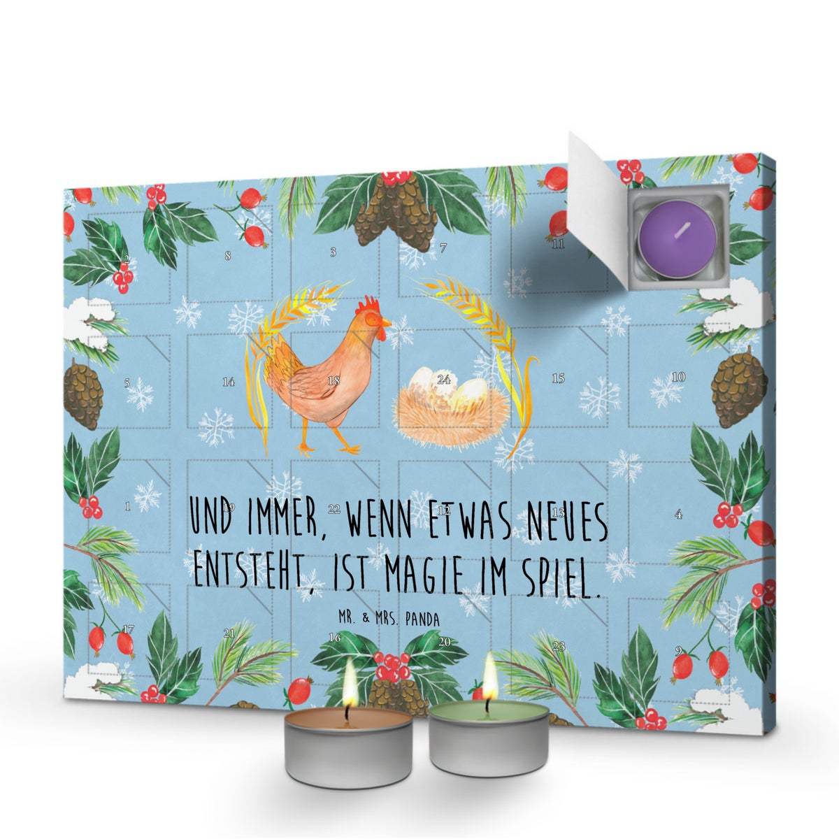 Mr. & Mrs. Panda Geurkaars Adventskalender Chicken Pride - Pastelblauw