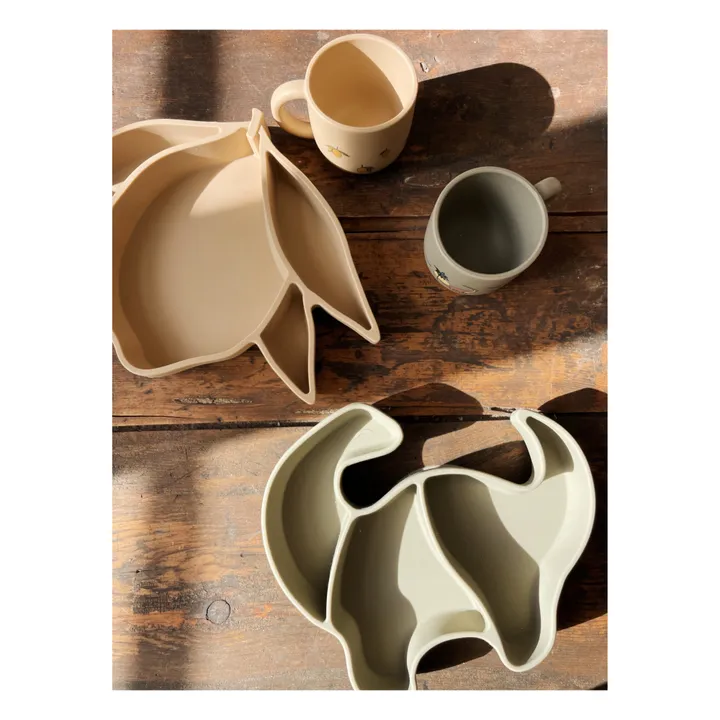 Konges Sløjd Set repas en silicone Dino | Gris