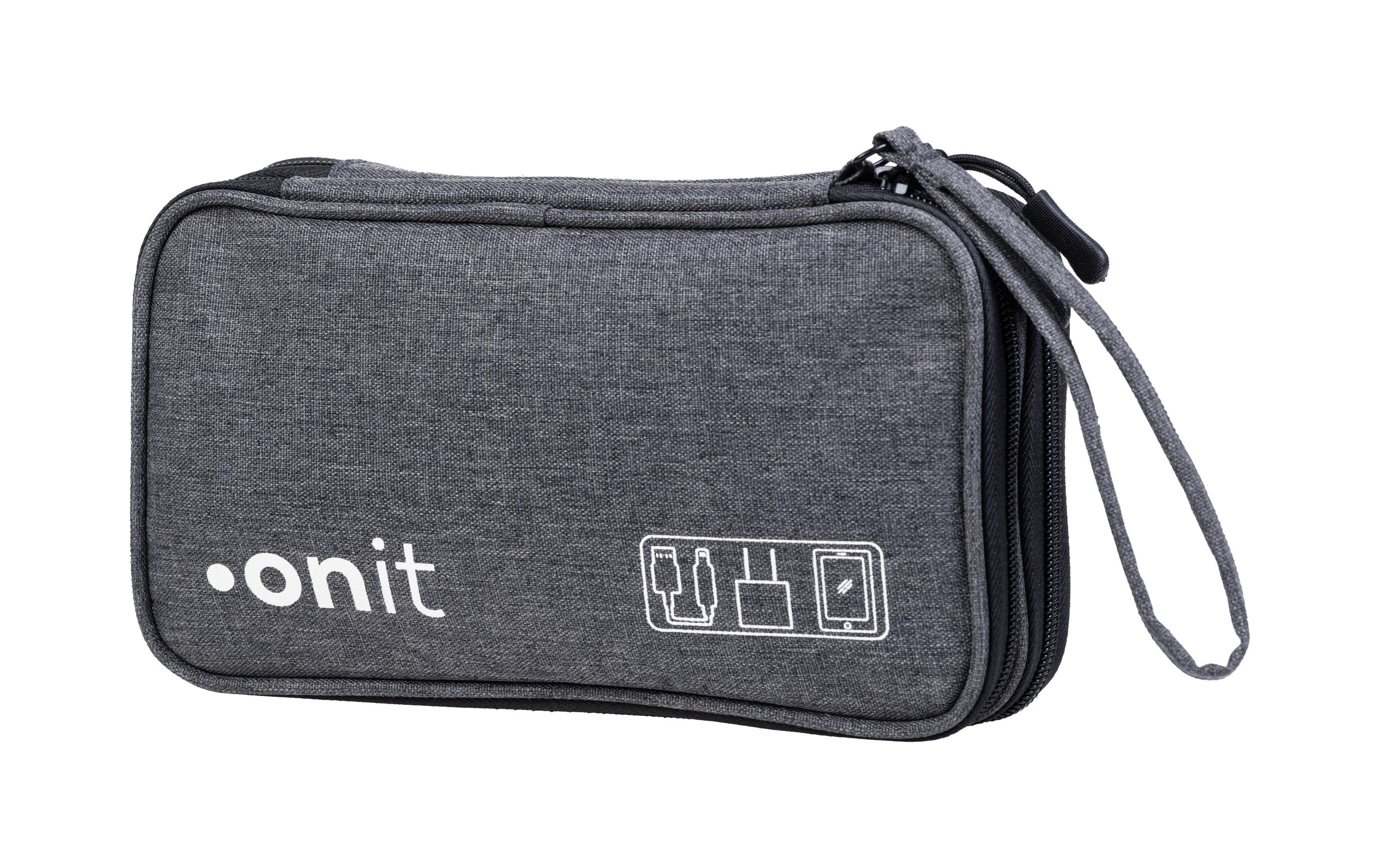Reisetasche Tech-Zubehör Mini, GrauZubehörtasche für Powerbank, Ladegerät, USB-Stick, Kabel und mehr