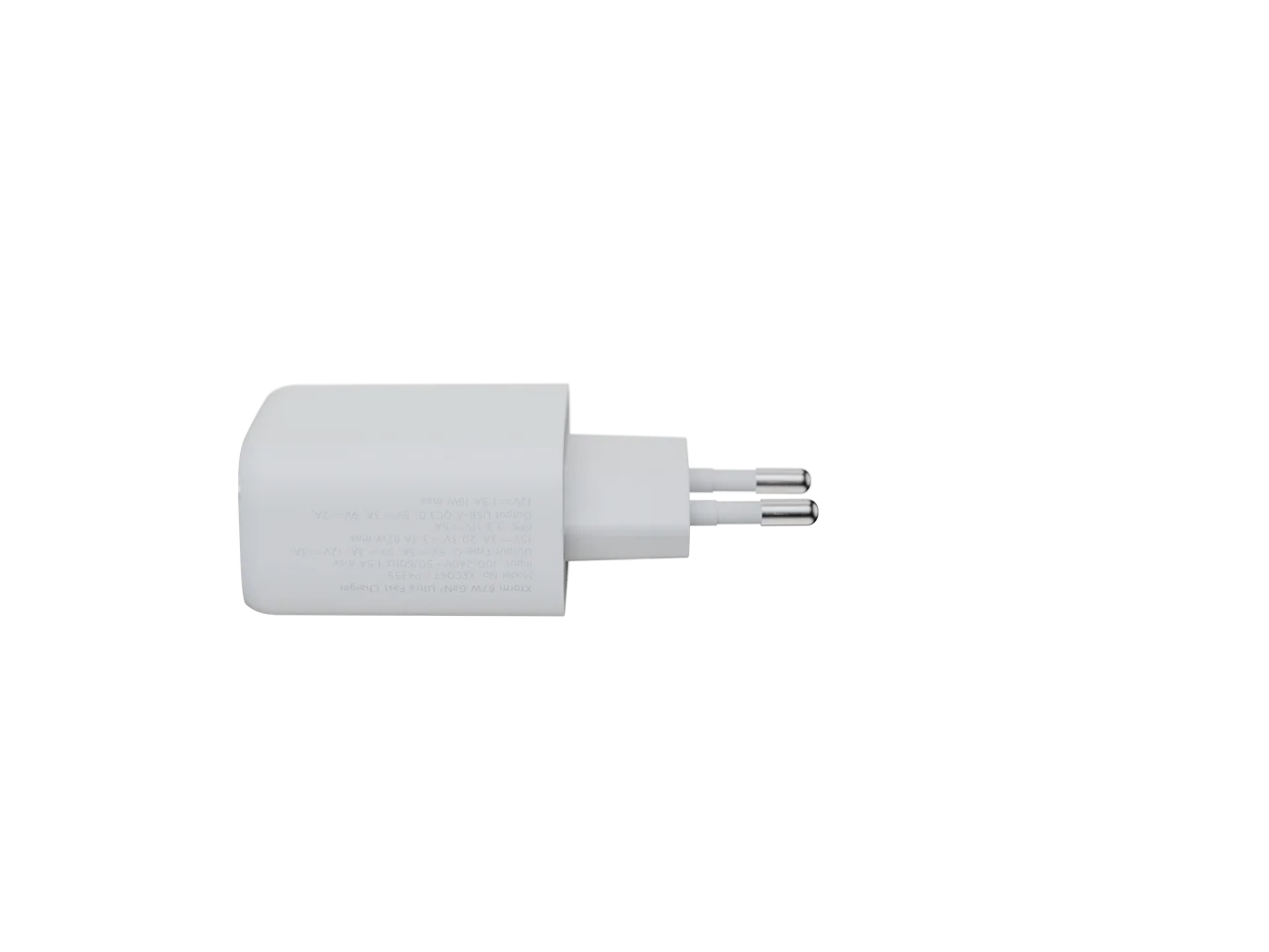 (67W) GaN2 Ultra USB C / USB A Ladegerät Power Adapter Netzteil aus Recycelten Materialien (XEC067) - Weiss