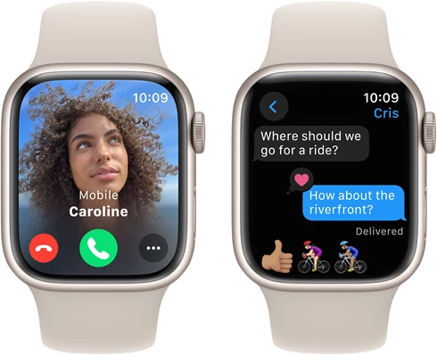 Apple Watch Series 9 GPS   Cellular 45mm Starlight Aluminium Case with Starlight Sport Band - M/L