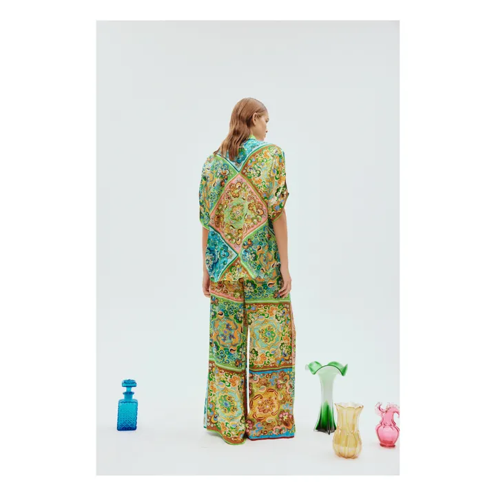 Alémais Chemise Dreamer Satin de Soie | Vert