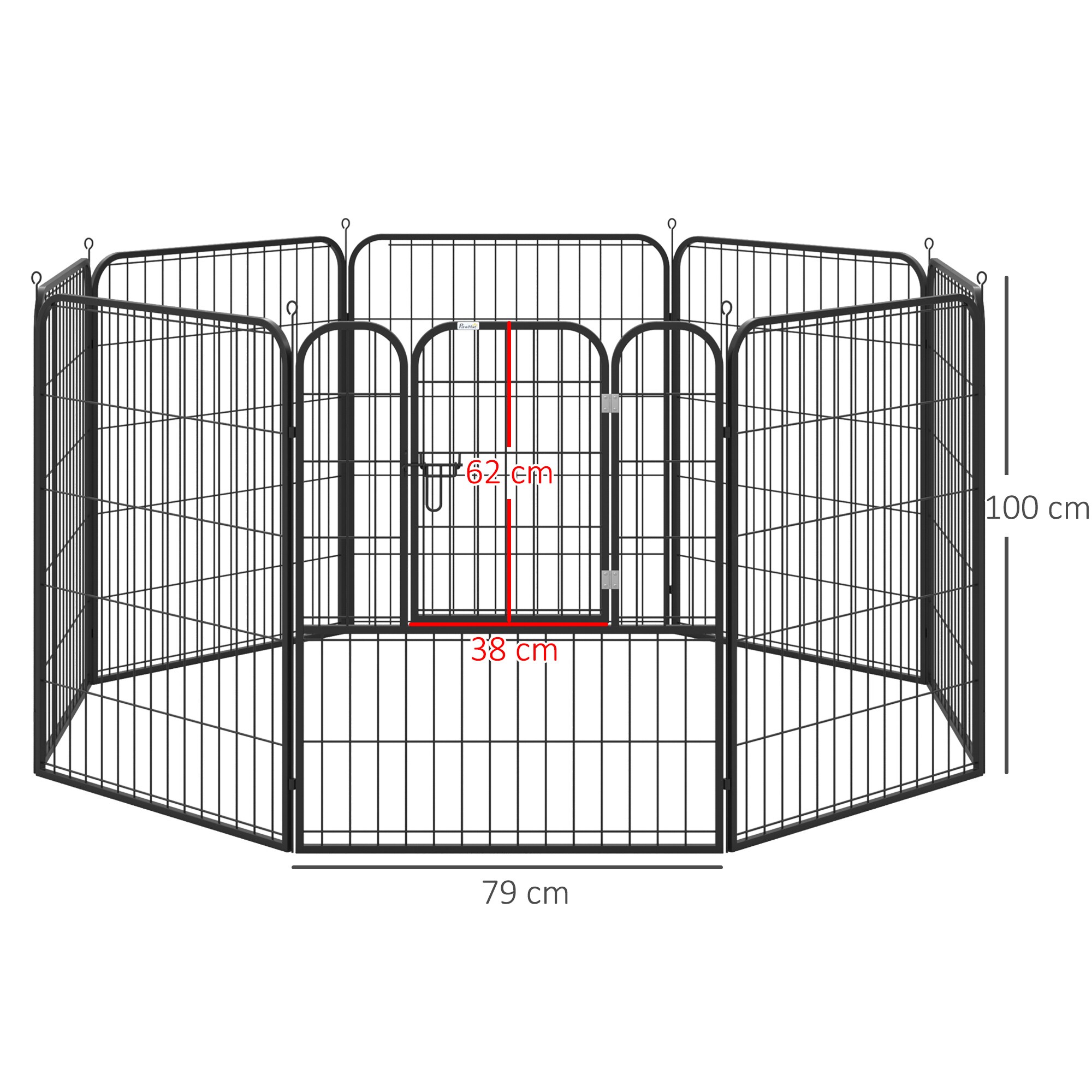 PawHut Laufstall schwarz 79 x 100 Pro Gitterelement (8 insgesamt) (BxH)