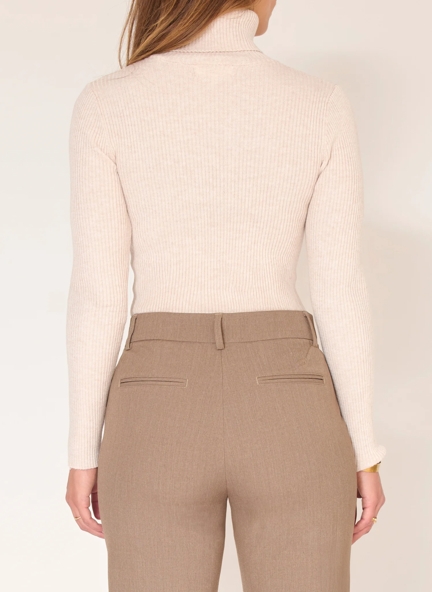 KLARK - Pull col roulé côtelé| Blanc