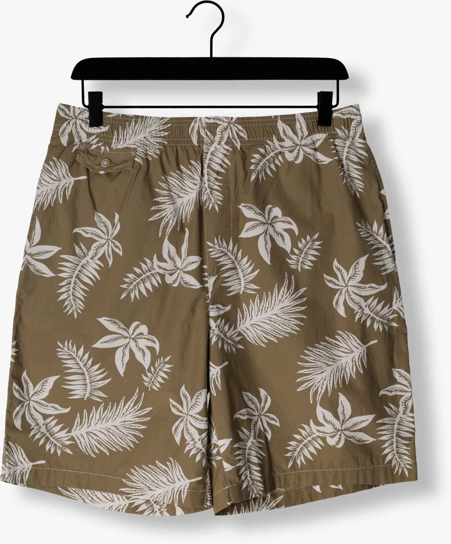 SCOTCH & SODA khaki scotch & soda korte broek seasonal relaxed straight - printed poplin bermuda