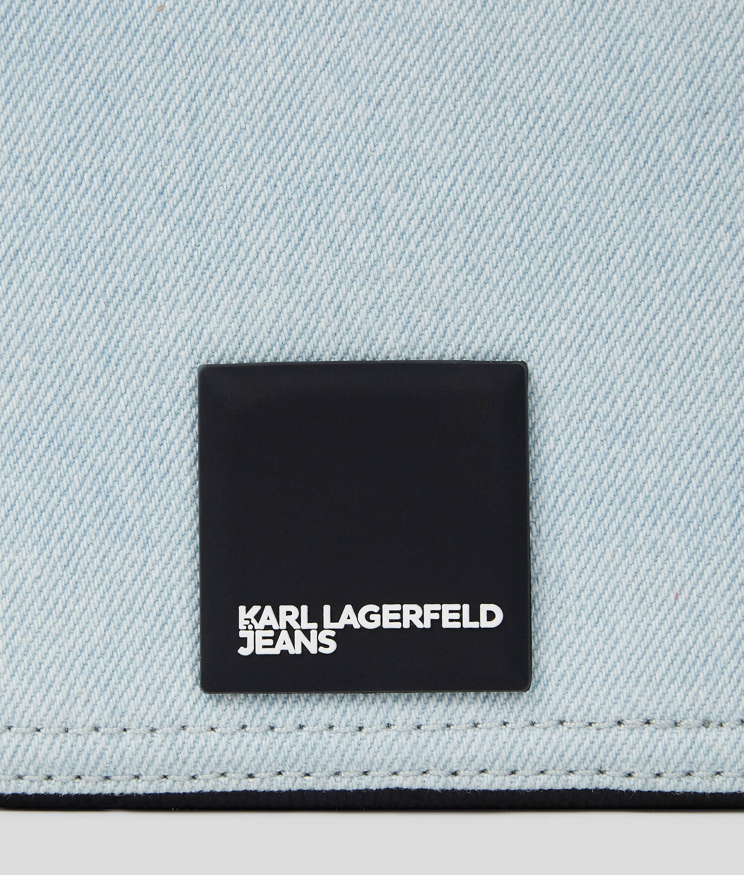 SAC POUR APPAREIL PHOTO EN DENIM AVEC LOGO CARRÉ - Bleu Clair