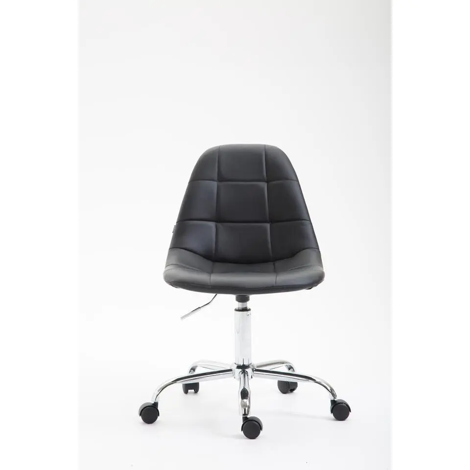 CLP Bureaustoel Reims chroom Frame - Kunstleer - zwart