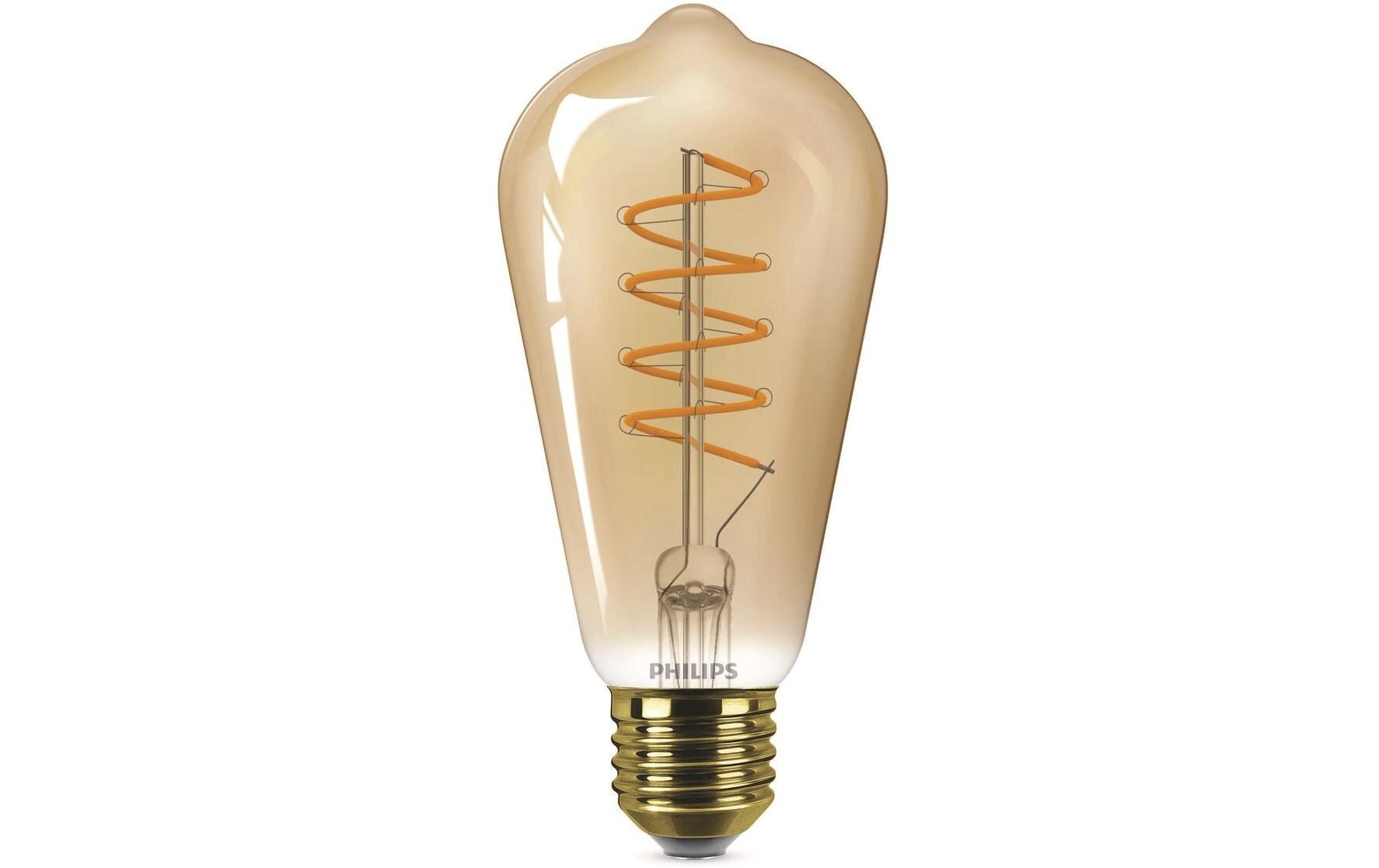 Lampe LEDcla 25W E27 ST64 GOLD D WarmweissDekoratives LED-Leuchtmittel ST64 mit sichtbarem Glühfaden und flammenfarbiger Farbtemperatur