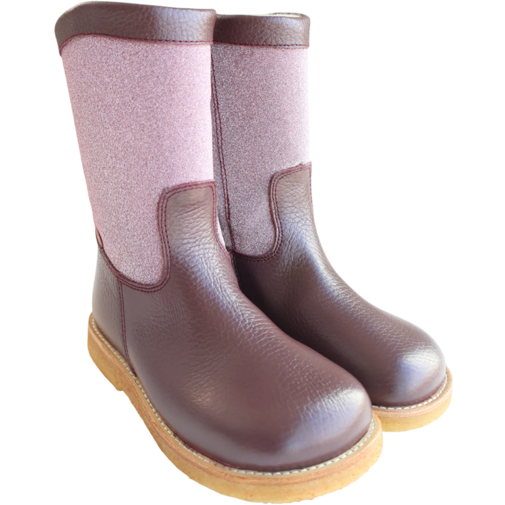 Køb Angulus Aubergine/Aubergine Glitter TEX Støvle Med Glitter Og Lynlås