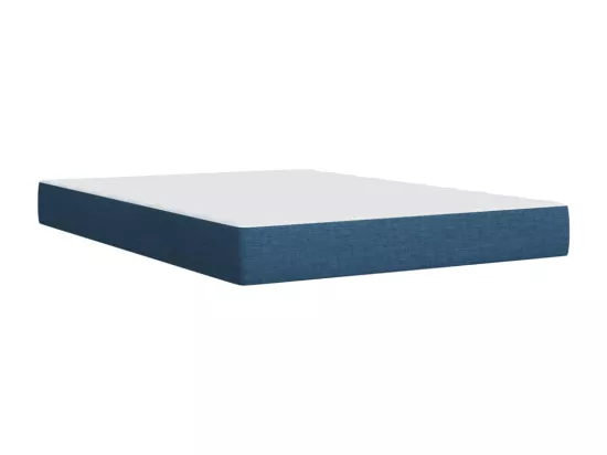 Sommier à lattes de lit avec matelas Bleu 160x200 cm Tissu