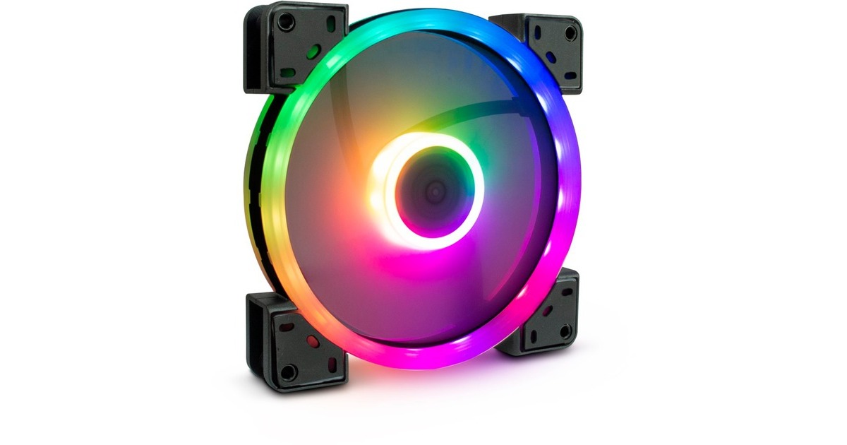 Inter-TechArgus RGB Fan Set RS-14 case fans  (Zwart, 3 stuks, 140 x 140 x 25 mm, PWM)
