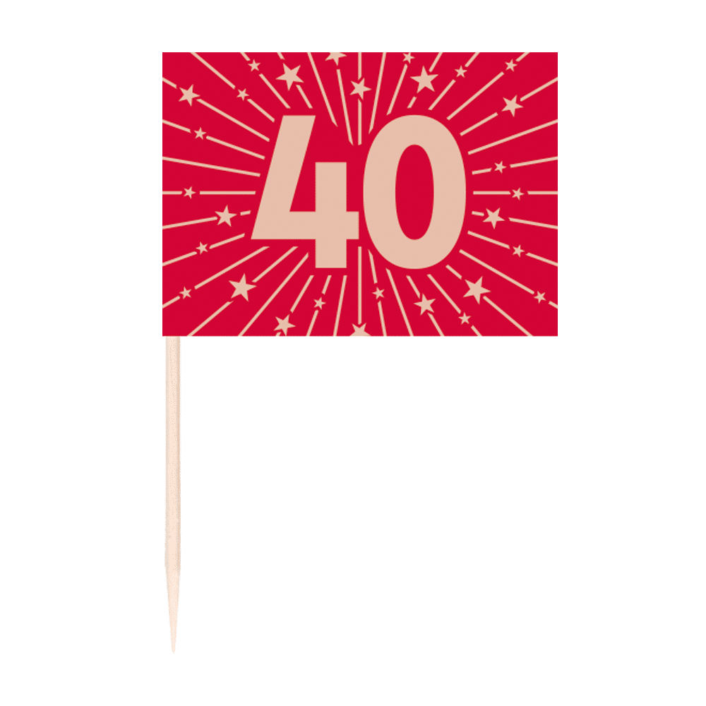 40 Jaar Cocktailprikkers Rood 50st