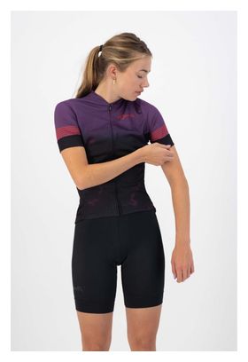 Maillot Manches Courtes Velo Rogelli Marble - Femme - Violet/Rouge