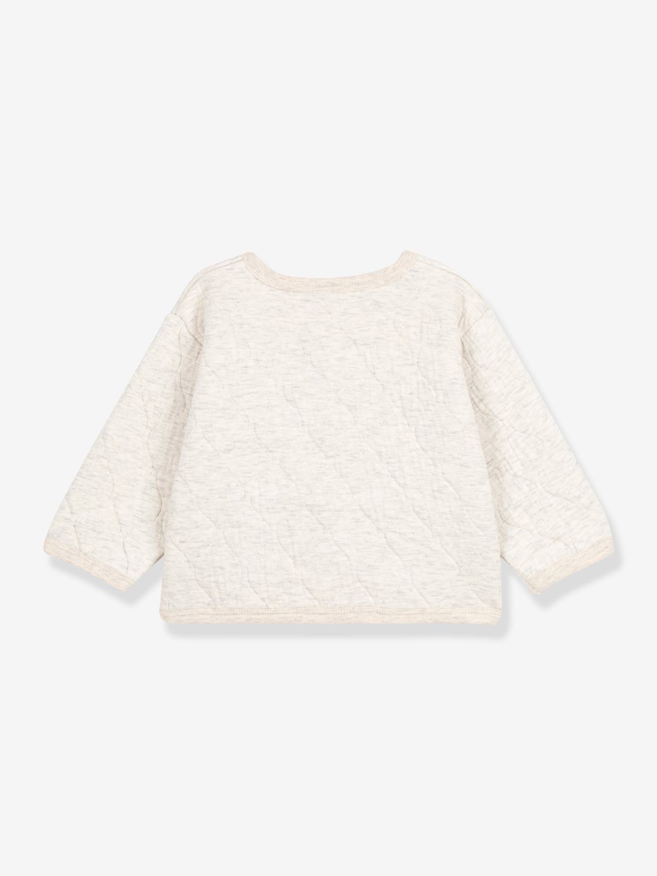 Casaquinho de bebê em tricô tubular acolchoado
