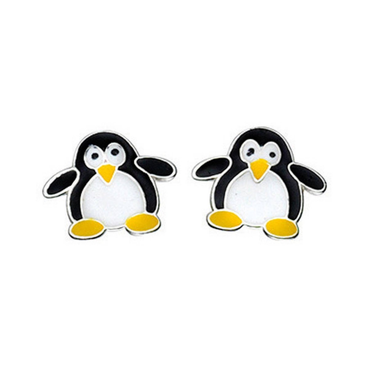 Boucle d'oreille pingouin en argent 925/1000