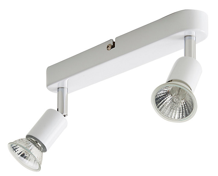 Réglette 2 spots Sasha métal blanc GU10 2x50 W