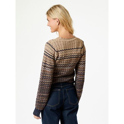 Neo Noir Dito Chevron Knit Striktrøje, Navy, 36