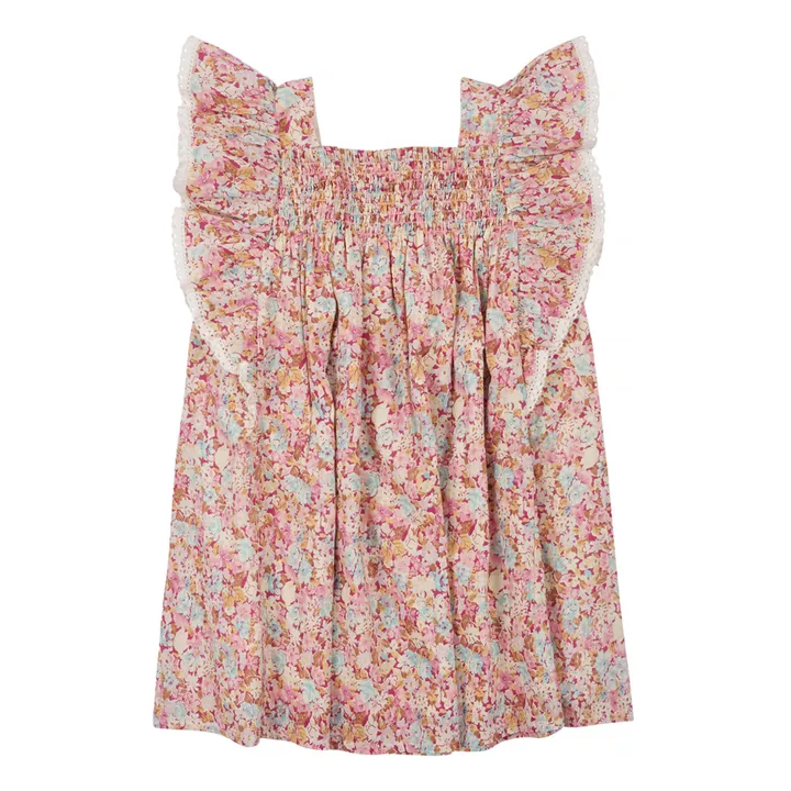 Louise Misha Robe Martine Brodée Fleurie | Rose