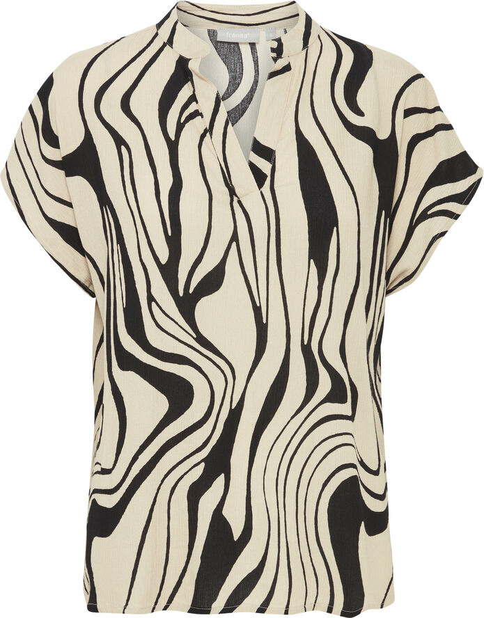 Fransa FXAVERY BL 1 Silver mink w. black aop