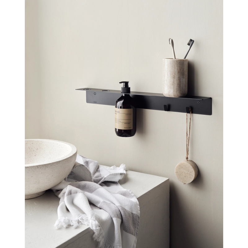 Meraki Bottle Hanger With Hooks - Brushed Black Finish