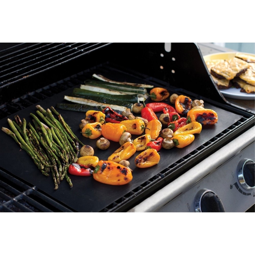 (6er Set) 34x24cm Anti-Haft Backpapier Wiederverwendbare Matte für Grill / Backofen - Schwarz