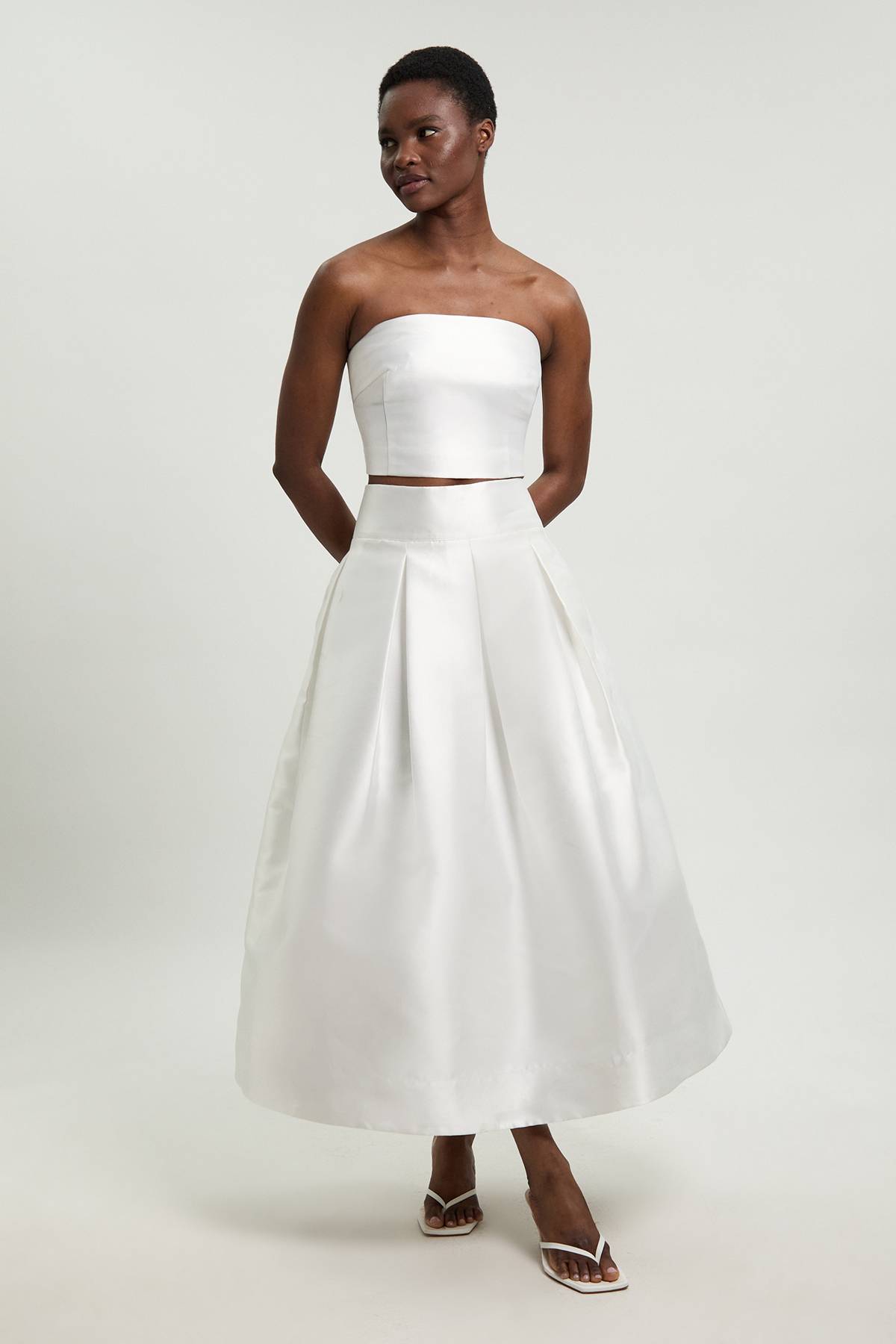 KarenMillen Haut Bustier En Sergé De Satin Tissé