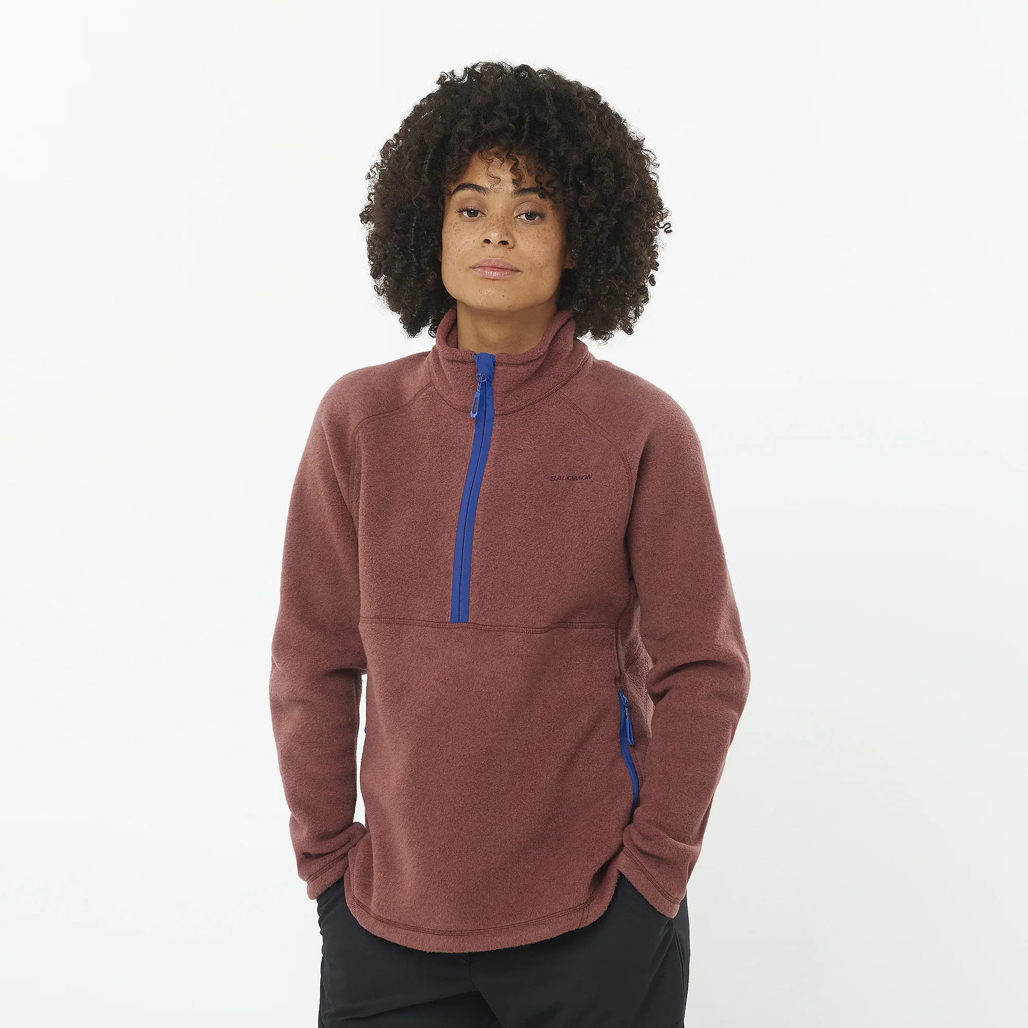 Salomon Women's Chroma Fleece Half Zip Rum Raisin