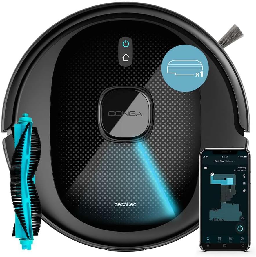 Cecotec Robot Aspirador con Navegacin Lser y App Conga 8290 Immortal Ultra Power Genesis. 4 en 1