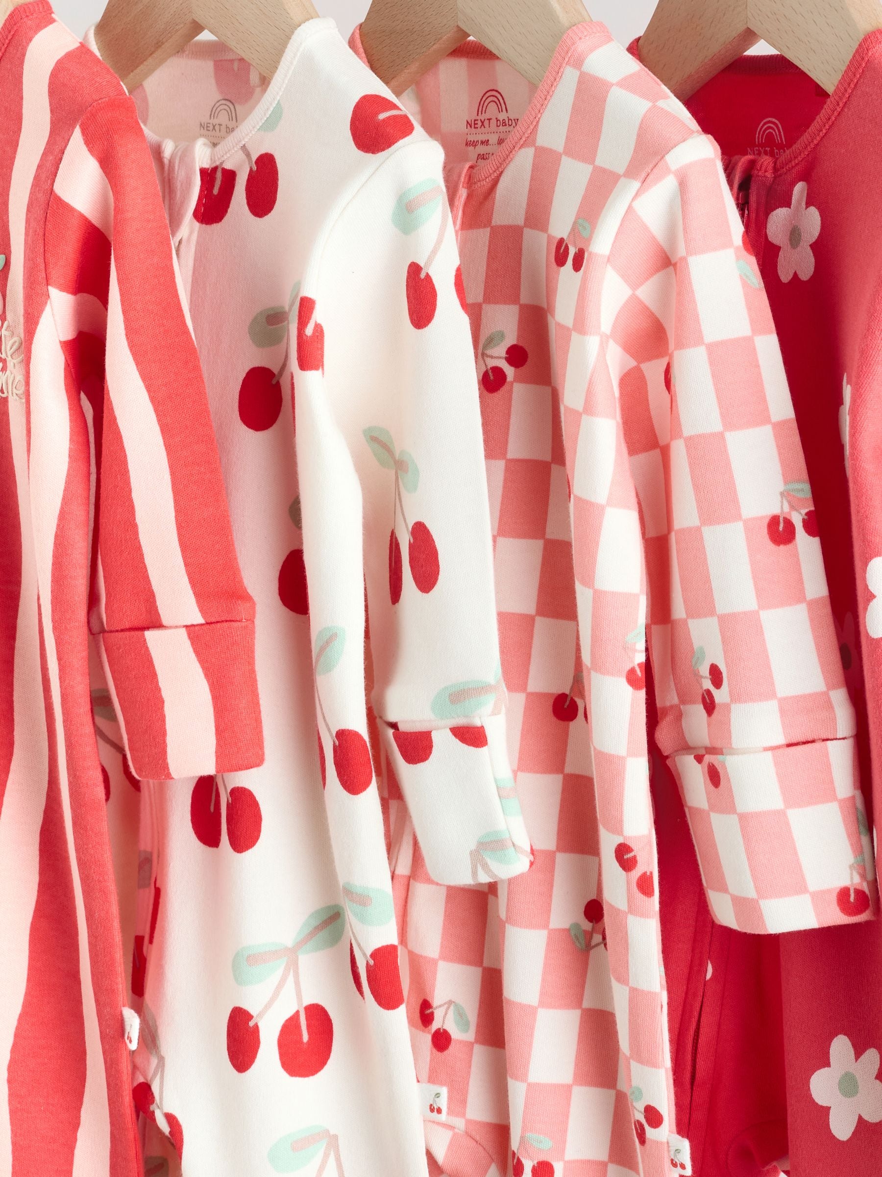 Rode kers - Verpakking van 4 Baby pyjama's met tweewegrits en Print (0mnd -3jr)