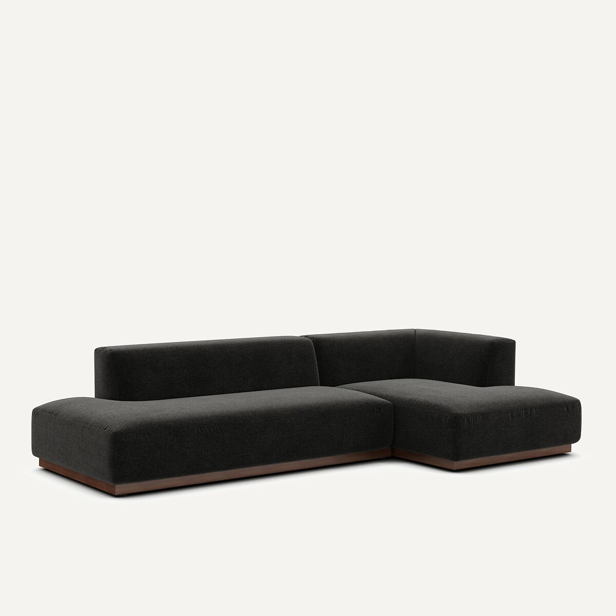 AM.PM<br>Sofá de canto direito tamanho XL em veludo chenille, Jacopo