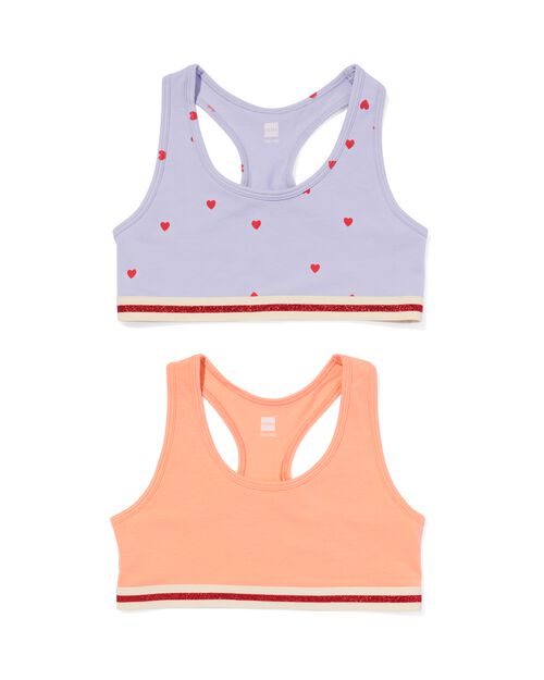 2 croptops enfant coton stretch lilas