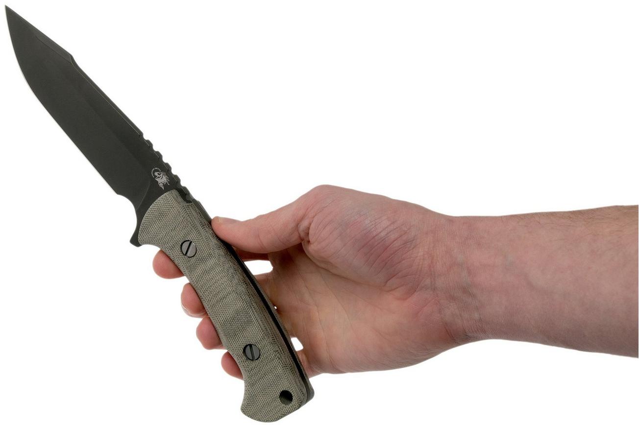 Rick Hinderer Ranch Harpoon Spanto Battle Black Green Micarta survivalmes