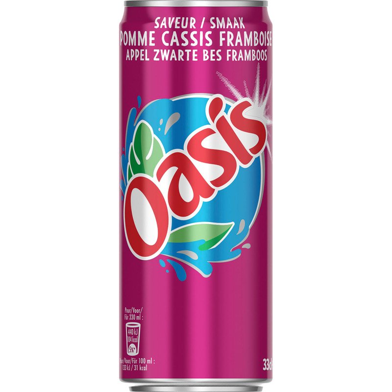 Oasis Pomme Cassis Framboise 33 cl - 24 canettes
