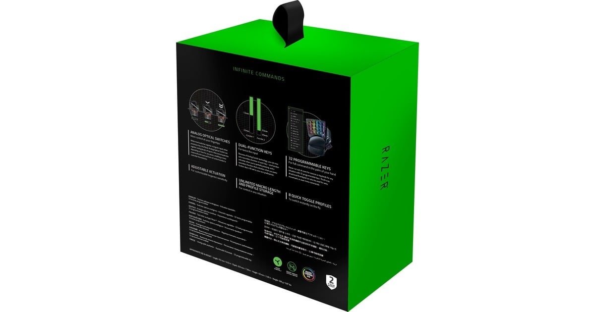 RazerTartarus Pro gaming keypad  (Zwart, Razer Analog Optical Switch)