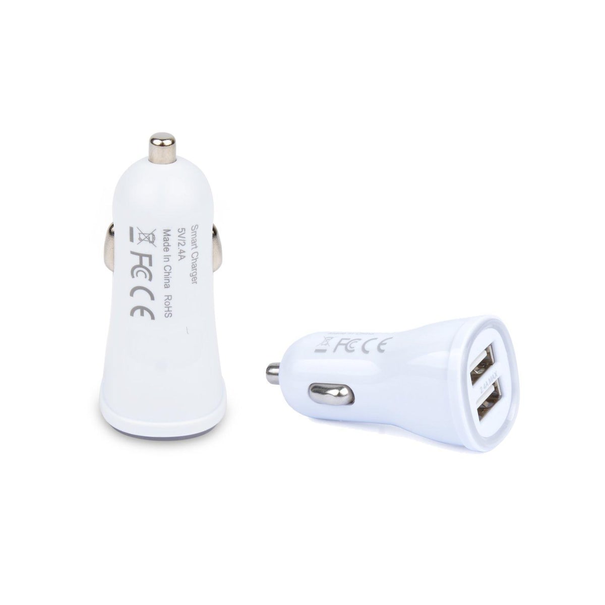 Billader 5V / 2.4A Dual USB med LED