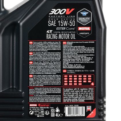 Huile moteur Motul 300V Road 15W50 4L Universel