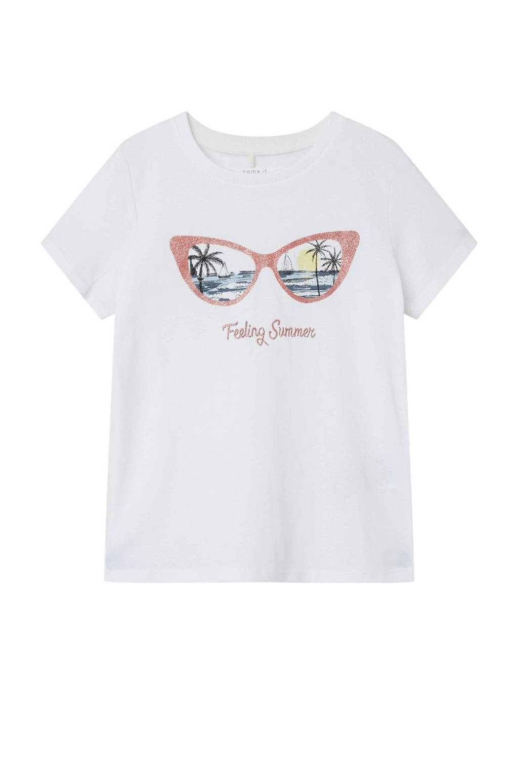 NAME IT T-shirt NKFPFAIMME met printopdruk wit