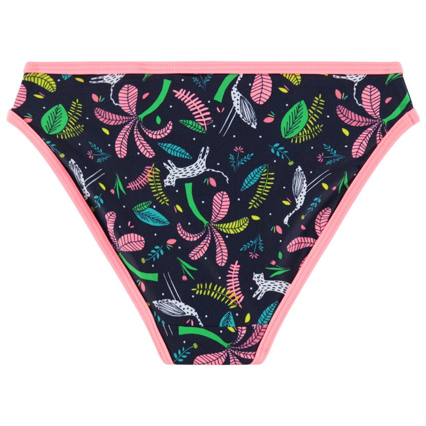 Maillot de bain 2 pièces à imprimé floral all-over - Bleu marine