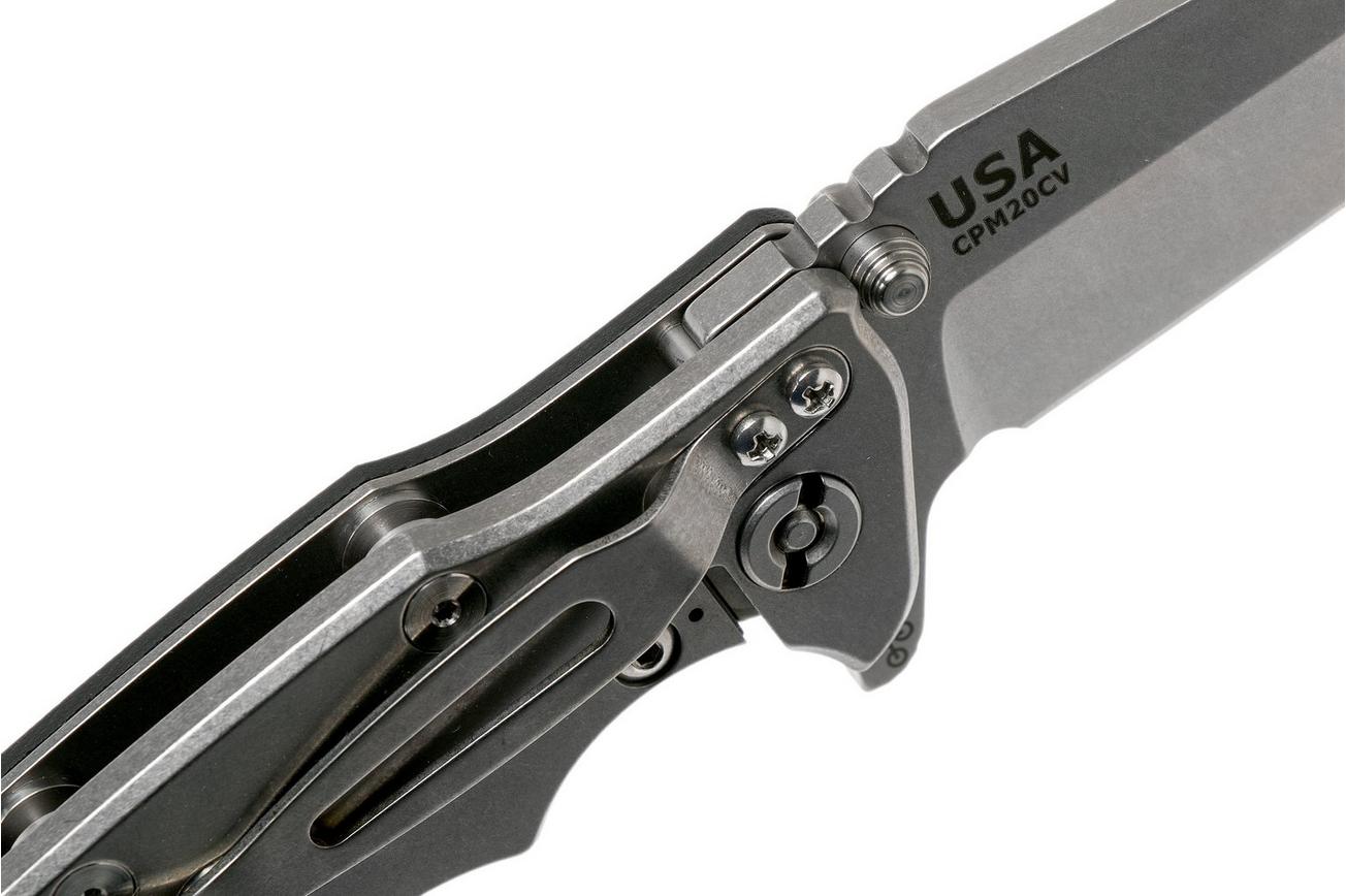 Rick Hinderer Eklipse 3.5” Harpoon Tanto, CPM 20CV, Stonewashed, Black G10 zakmes