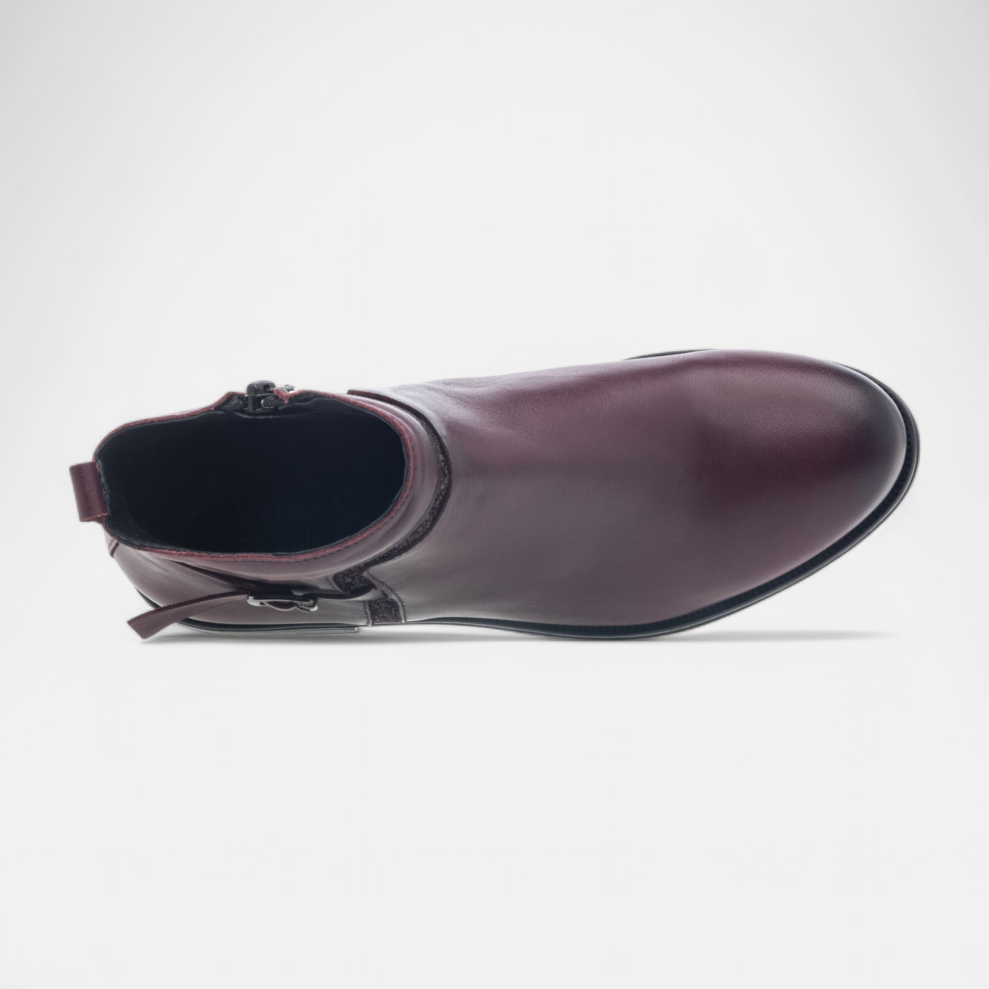 Bottines Femme en cuir bordeaux