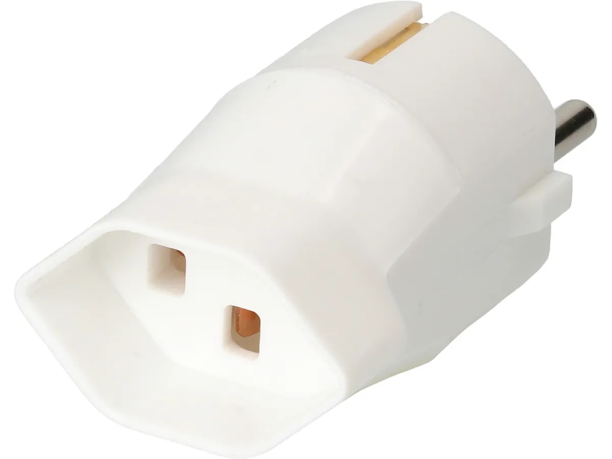 Reiseadapter Schuko/Typ23 3-polig weiss